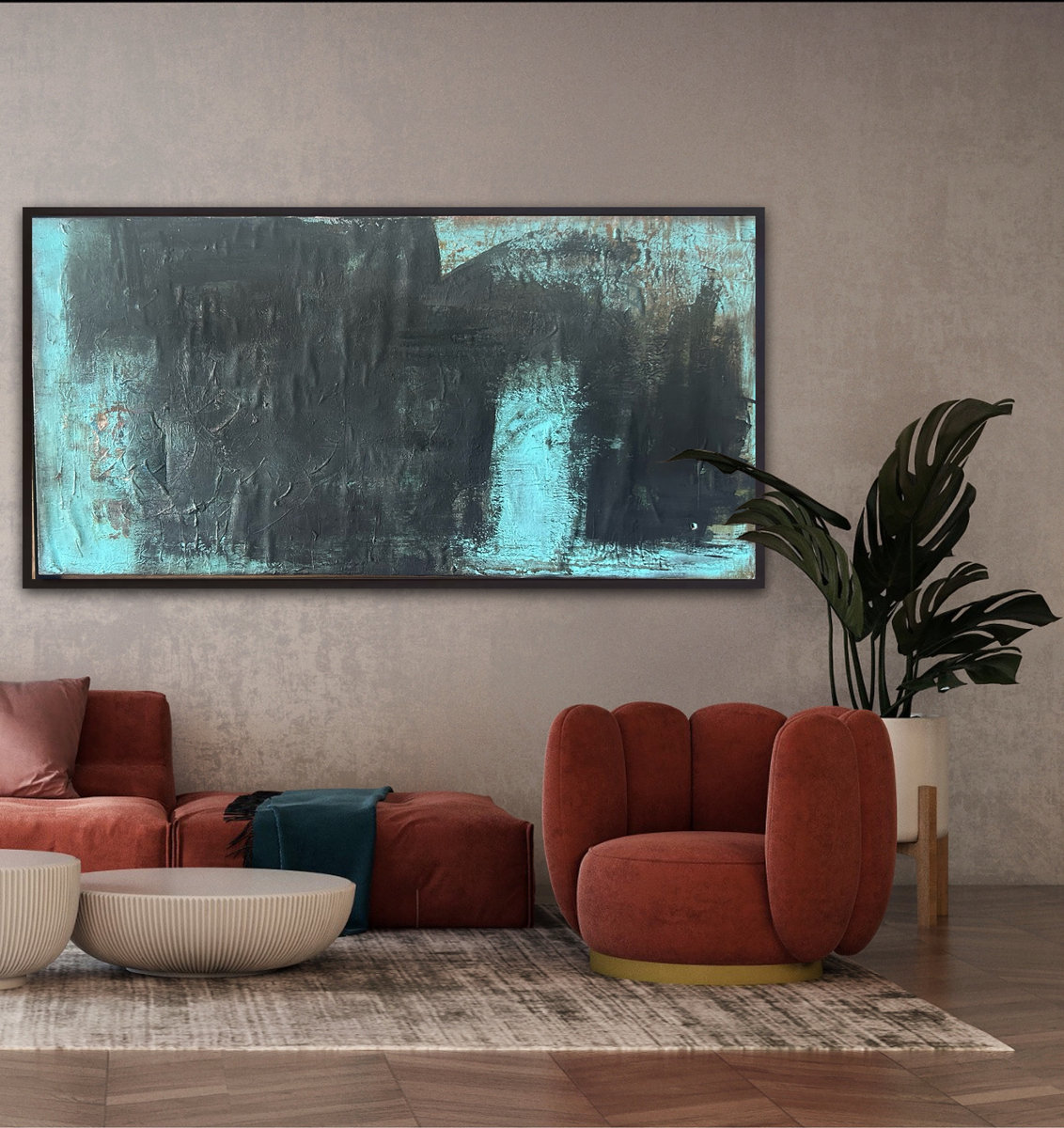 Canvas and concrete art in situ
